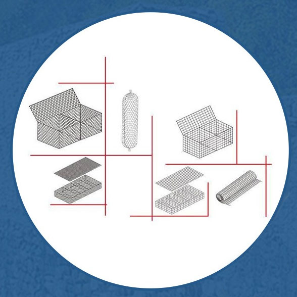 Gabions are rectangular cages made of hexagonal double-twist wire mesh filled with appropriately siz